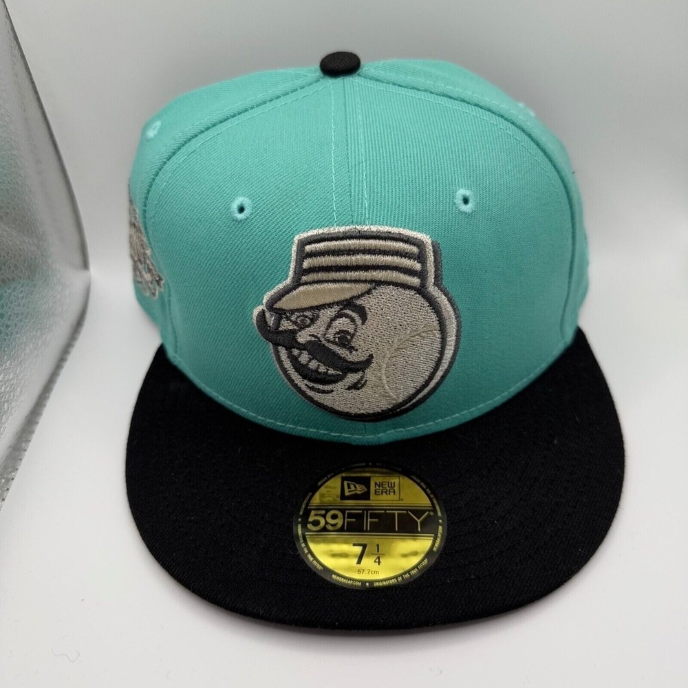 New Era 59Fifty‎ Cincinnati Reds Aqua/Black 150th Anniversary Fitted Size 7 1/4